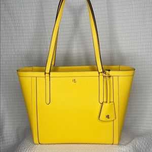 LAUREN BY RALF LAUREN yellow tote bag